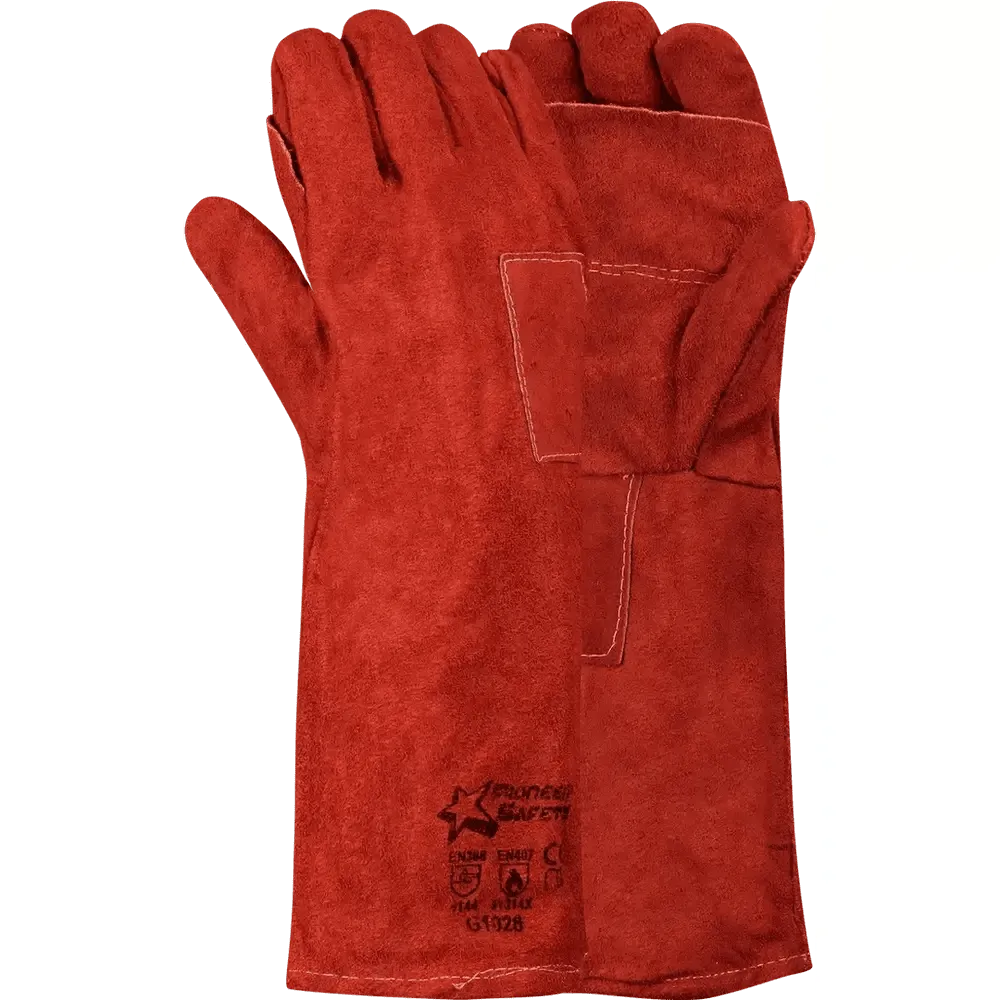 200mm 8'' Heat resistant Kevlar leather welding gloves Burn-Lv4