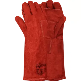 200mm 8'' Heat resistant Kevlar leather welding gloves Burn-Lv4