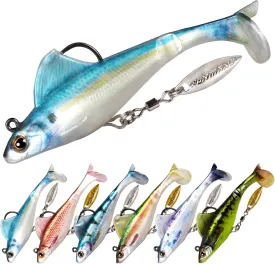 2.5/3.5In Swim Baits for Bass Fishing, Pre-Rigged Jig Heads Soft Plastic Walleye Fishing Lures, Paddle Tail Swimbaits for Bass Fishing, Fishing Bait for Freshwater Saltwater Gifts