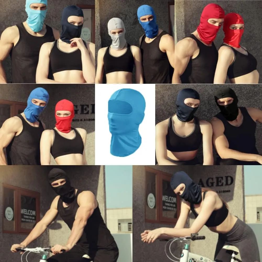 2x Ultra Thin Lycra Full Face Cover Ski Neck Gaiter Motorcycle Cycling Hunting Cap Balaclava Sun UV Protection Outdoor Sports