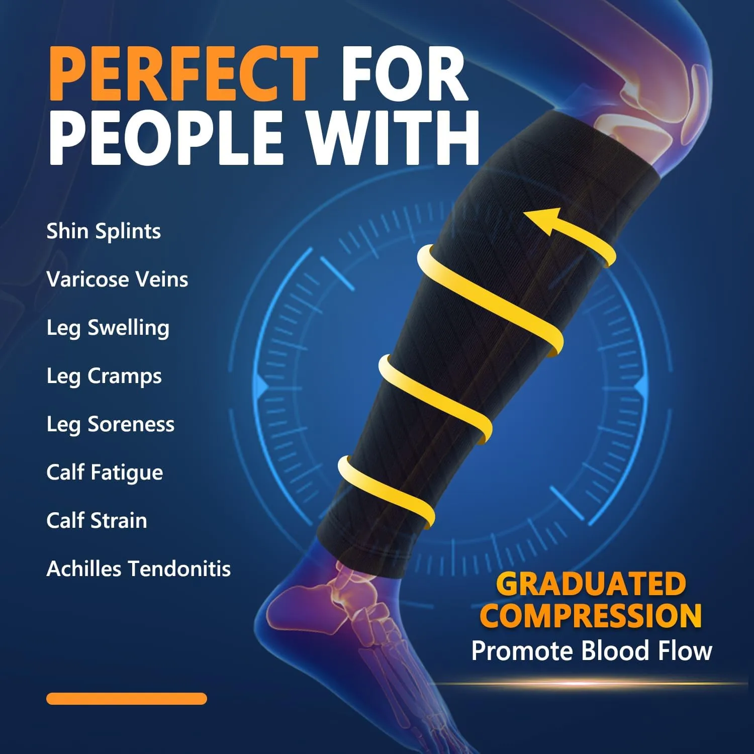 3 Pairs Calf Compression Sleeves for Women Men, Leg Compression Sleeve Calf Brace for Support Running Shin Splints