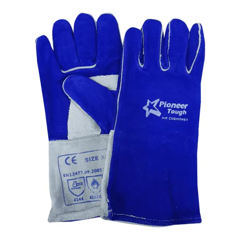 350mm 14'' Heat resistant air cushioned Kevlar leather welding gloves Burn-Lv4