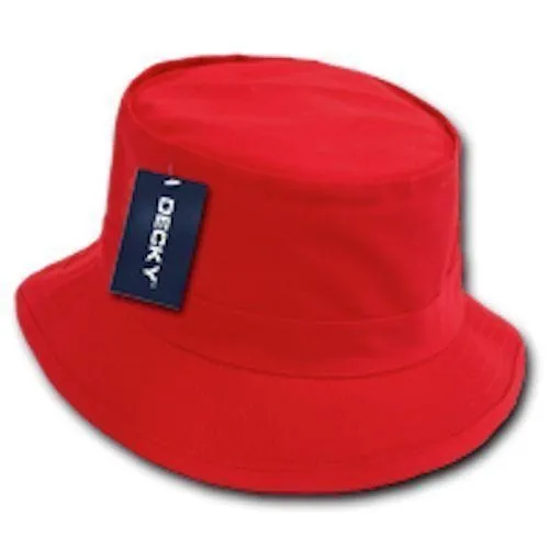 6 Lot Decky Fisherman'S Bucket Hat Hats Caps Constructed Cotton Wholesale
