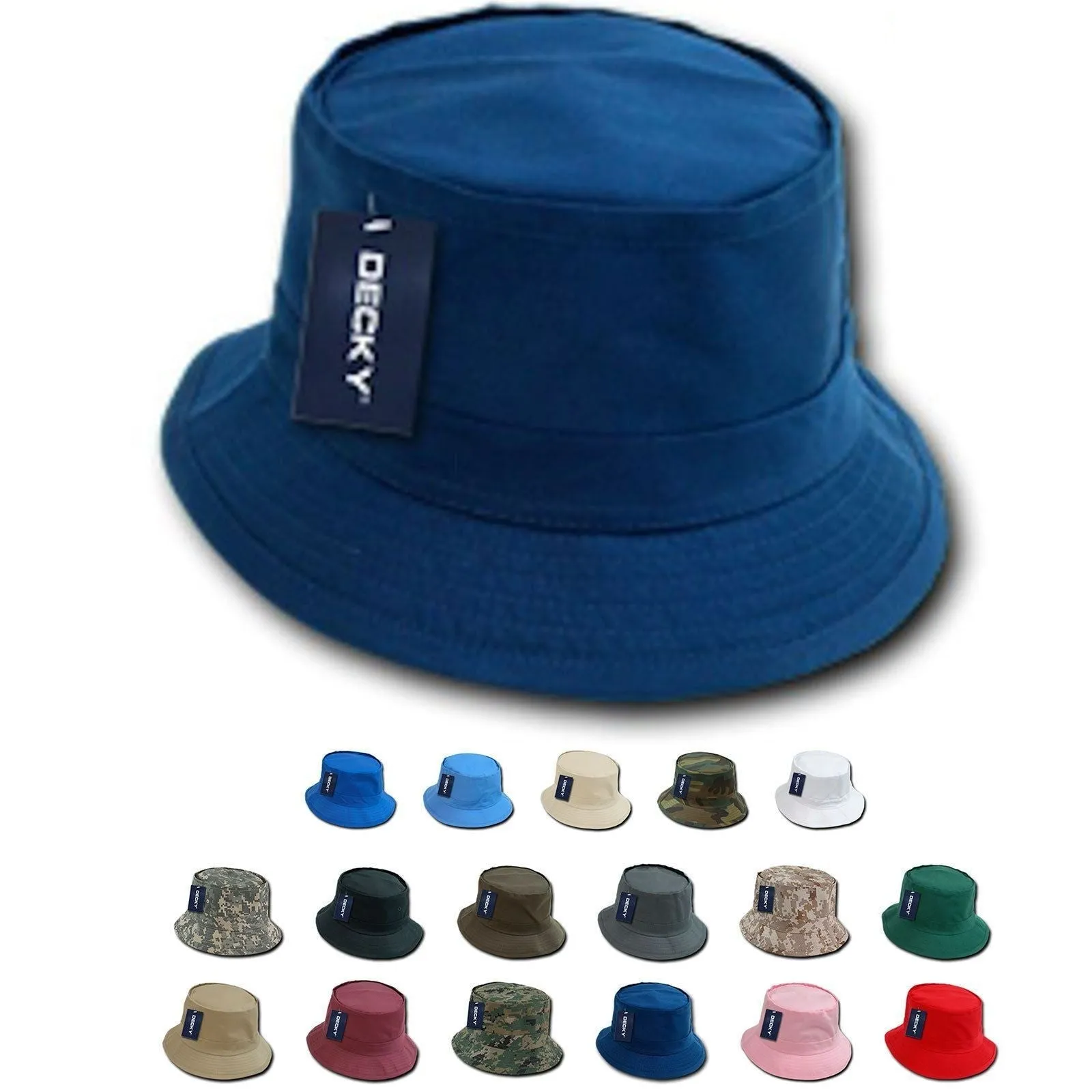 6 Lot Decky Fisherman'S Bucket Hat Hats Caps Constructed Cotton Wholesale