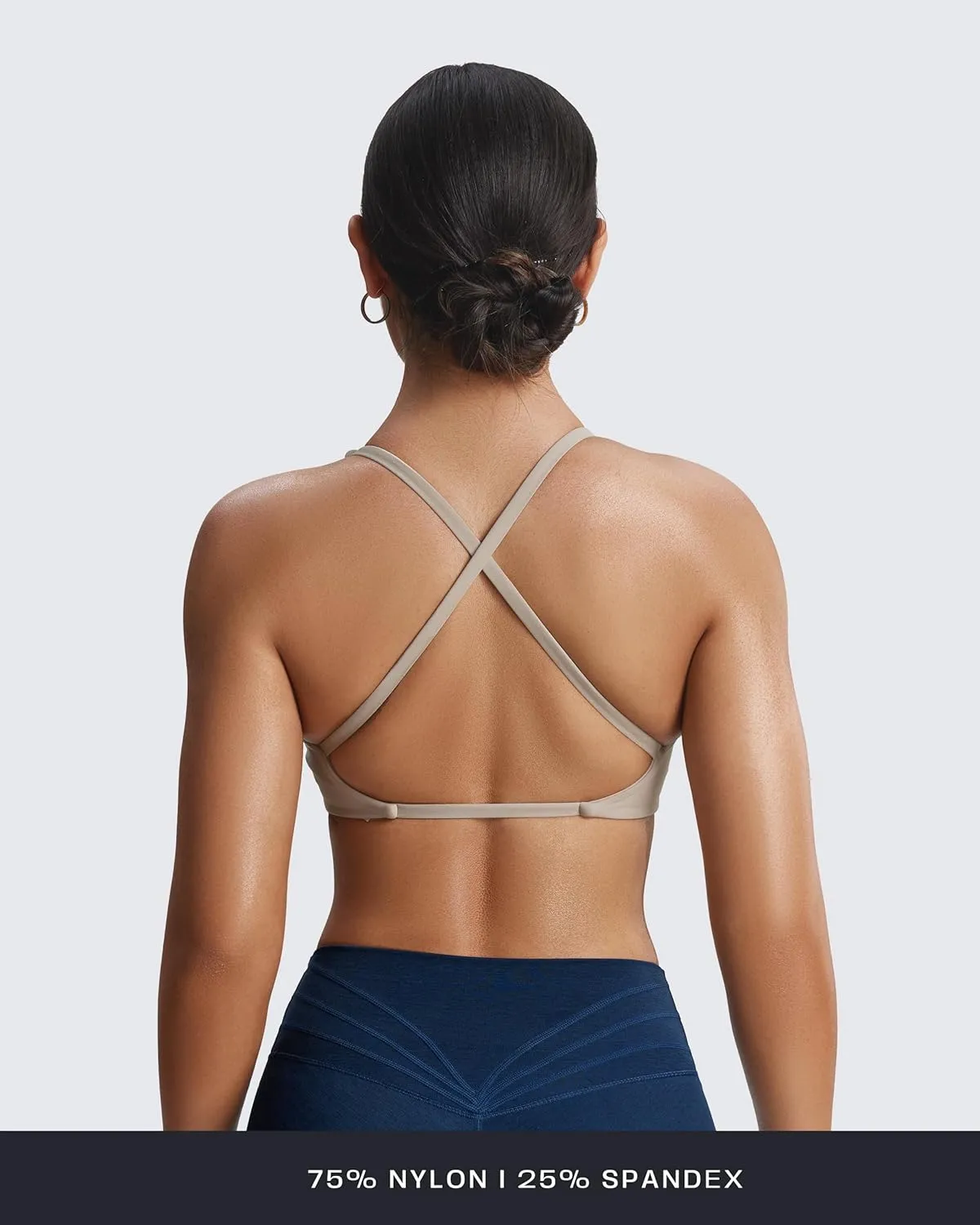 Aoxjox Women's Workout Sports Bras Fitness Backless Padded Sienna Low Impact Bra Yoga Crop Tank Top