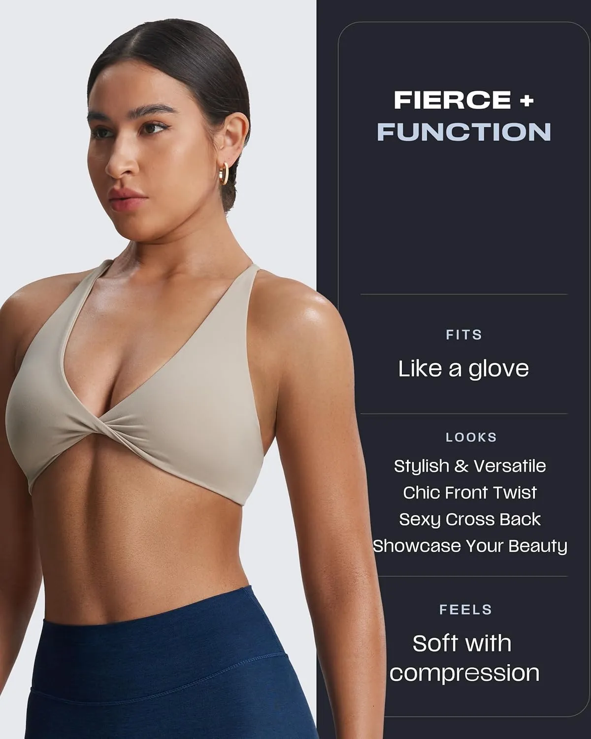 Aoxjox Women's Workout Sports Bras Fitness Backless Padded Sienna Low Impact Bra Yoga Crop Tank Top