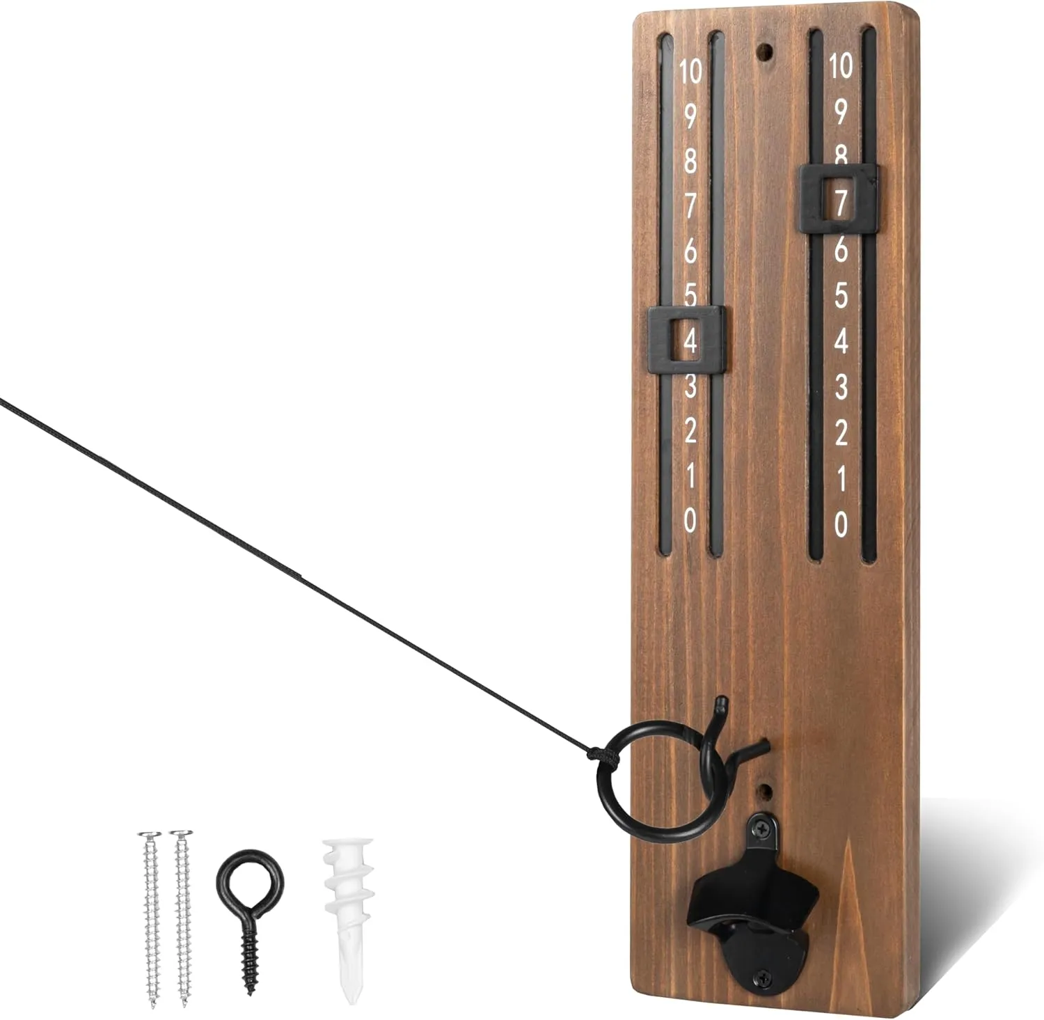 Barcaloo Hook and Ring Game with Bottle Opener and Magnetic Bottle Cap Catch - Adult Ring Toss Game for Both Indoor and Outdoor Use