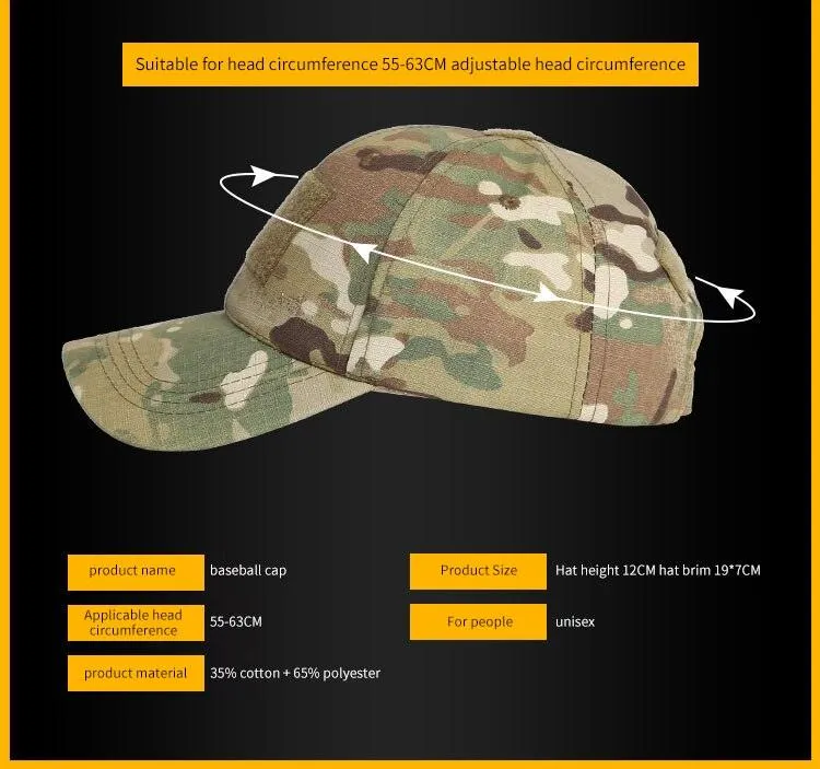 BASEBALL CAP W/ VELCRO PANELS - MULTICAM
