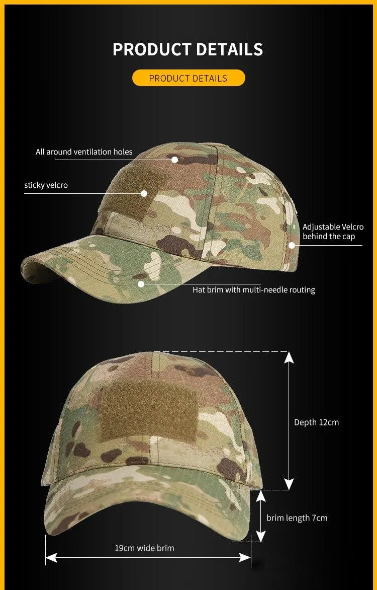 BASEBALL CAP W/ VELCRO PANELS - MULTICAM