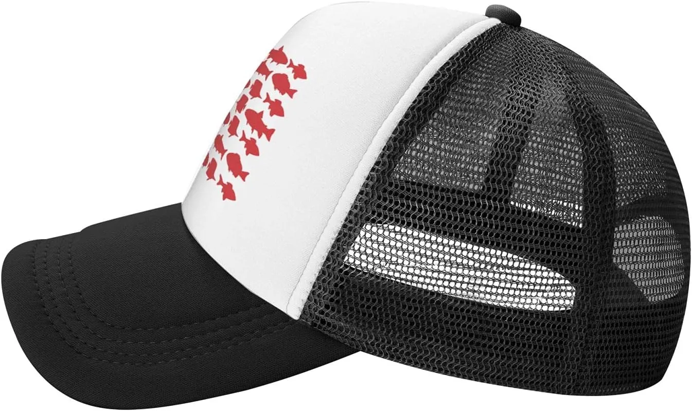 Boys and Girls 3-13 Year Old Fish Flag Trucker Mesh Hat, Adjustable Youth Toddler Baseball Cap