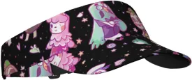 Cat Pattern Sport Sun Visor Hat Adjustable Empty Top Baseball Cap Outdoor Travel Beach Ball Caps for Women and Men
