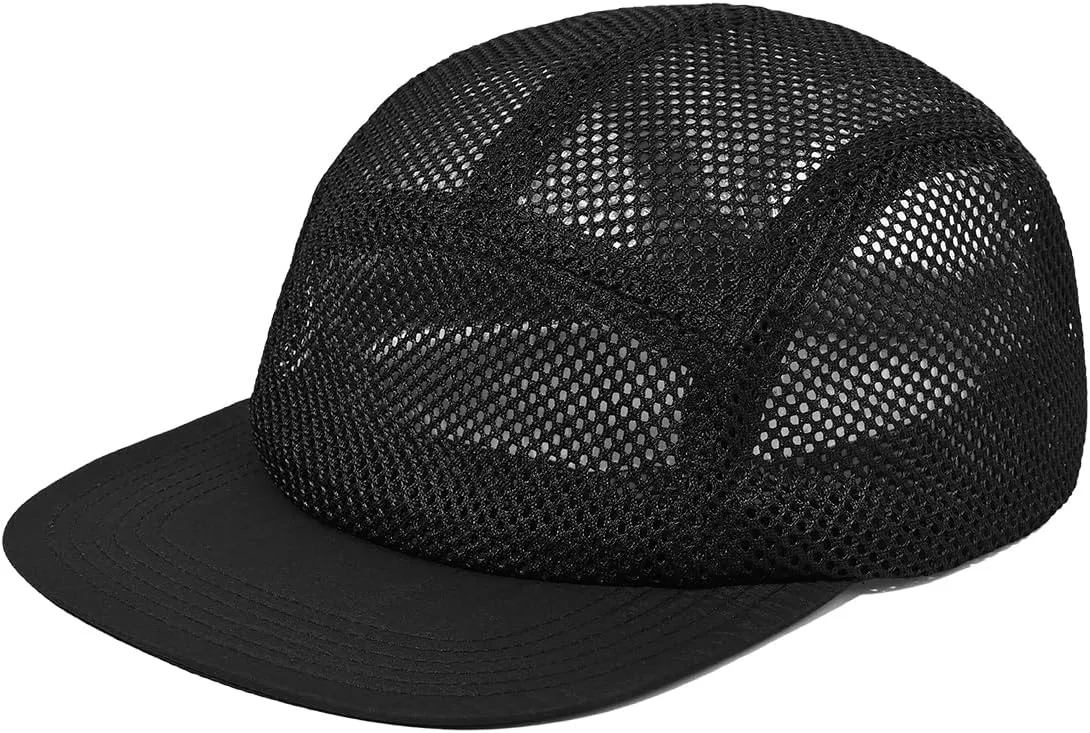 Clakllie 5 Panels Baseball Cap Quick Dry Trucker Hat Cooling Running Hat Flat Bill Cap for Outdoor Breathable Sports Cap