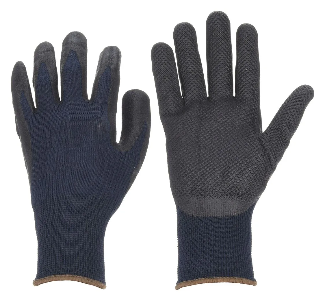 CONDOR Nitrile Coated Knit Gloves - Size L (9), ANSI Abrasion Level 4