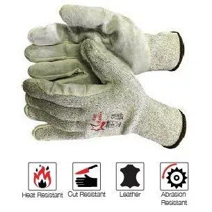 CUTMASTER Challenger leather palm cut-resistant gloves Cut-Lv5