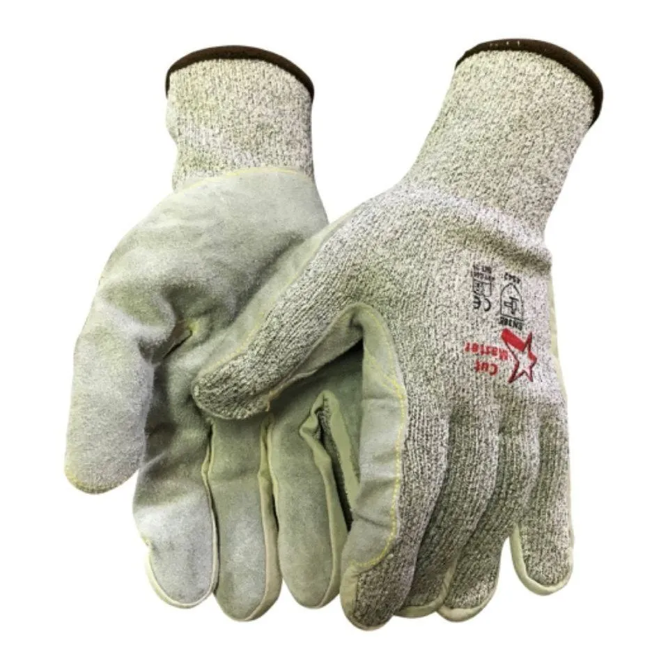 CUTMASTER Challenger leather palm cut-resistant gloves Cut-Lv5