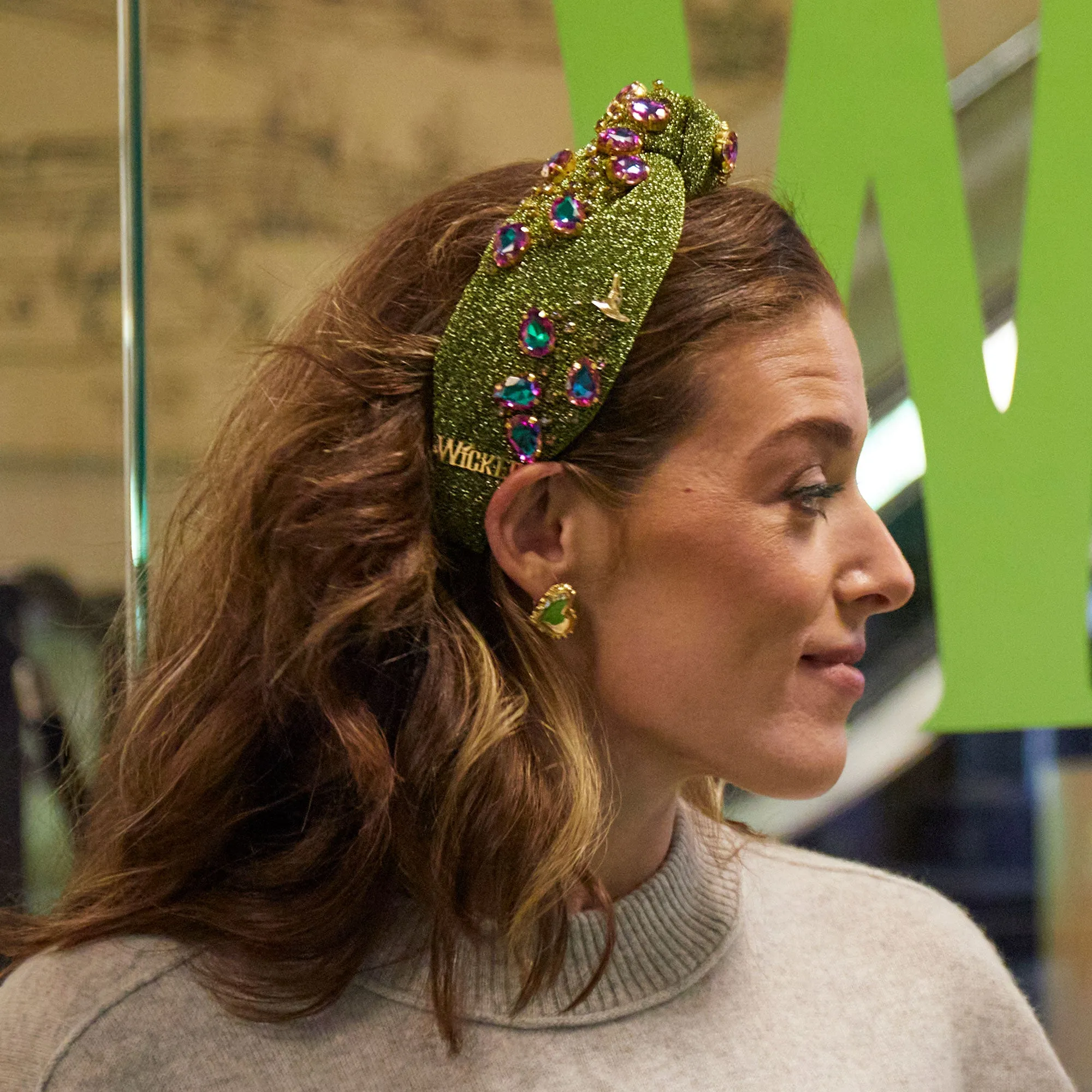 EARTH LELE SADOUGHI X WICKED ELPHABA KNOTTED CRYSTAL SHIMMER HEADBAND