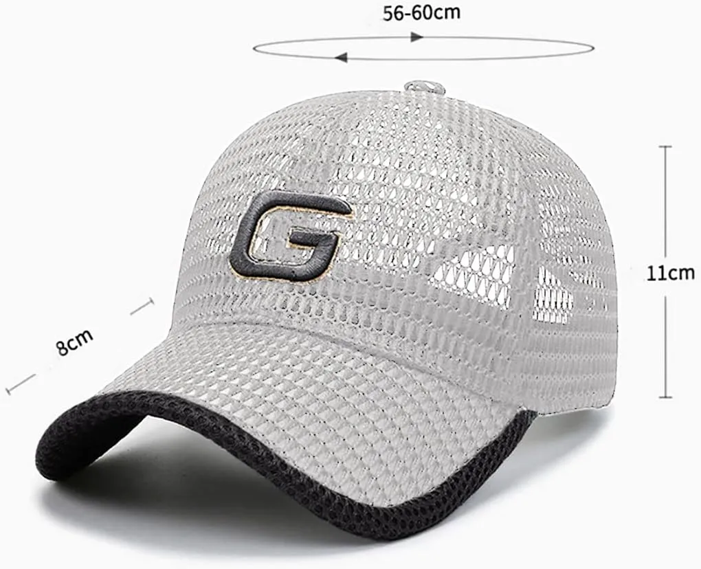 FASHIXD Baseball Cap for Men Summer Mesh Trucker Hats Breathable Running Hat Outdoor Sports Quick Dry Hat