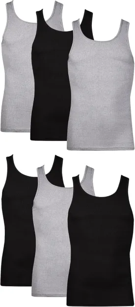 Hanes Men's, Moisture-Wicking Ribbed, Lightweight Cotton Tank Undershirts, Multi-Pack