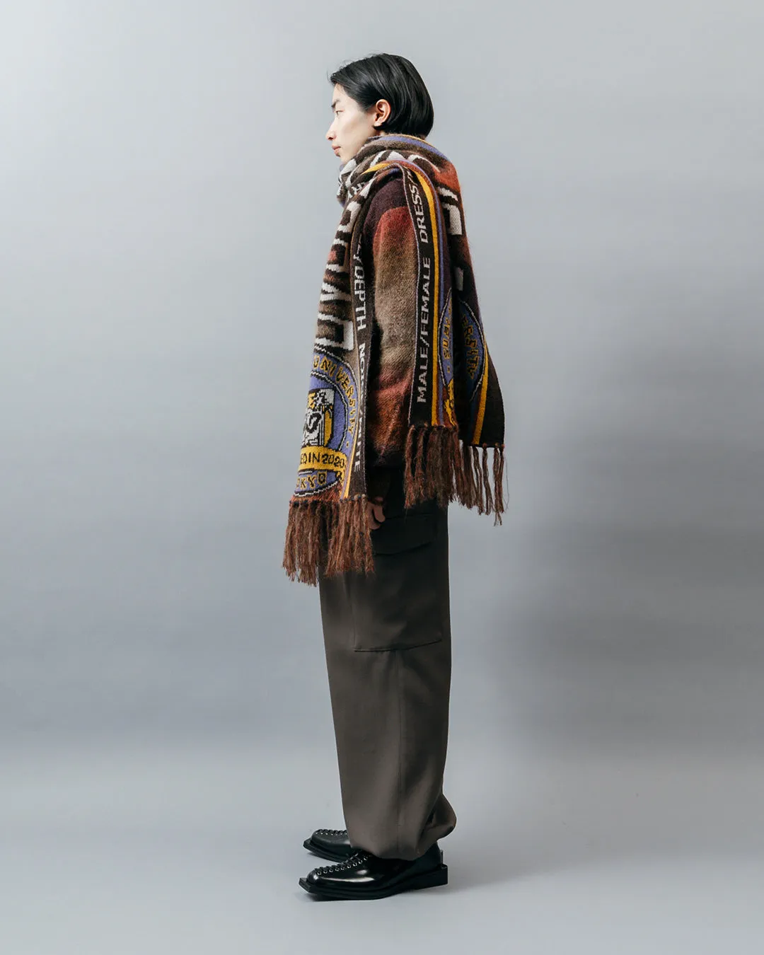 KASURI JACQUARD FOOTBALL SCARF .10【GARNET】