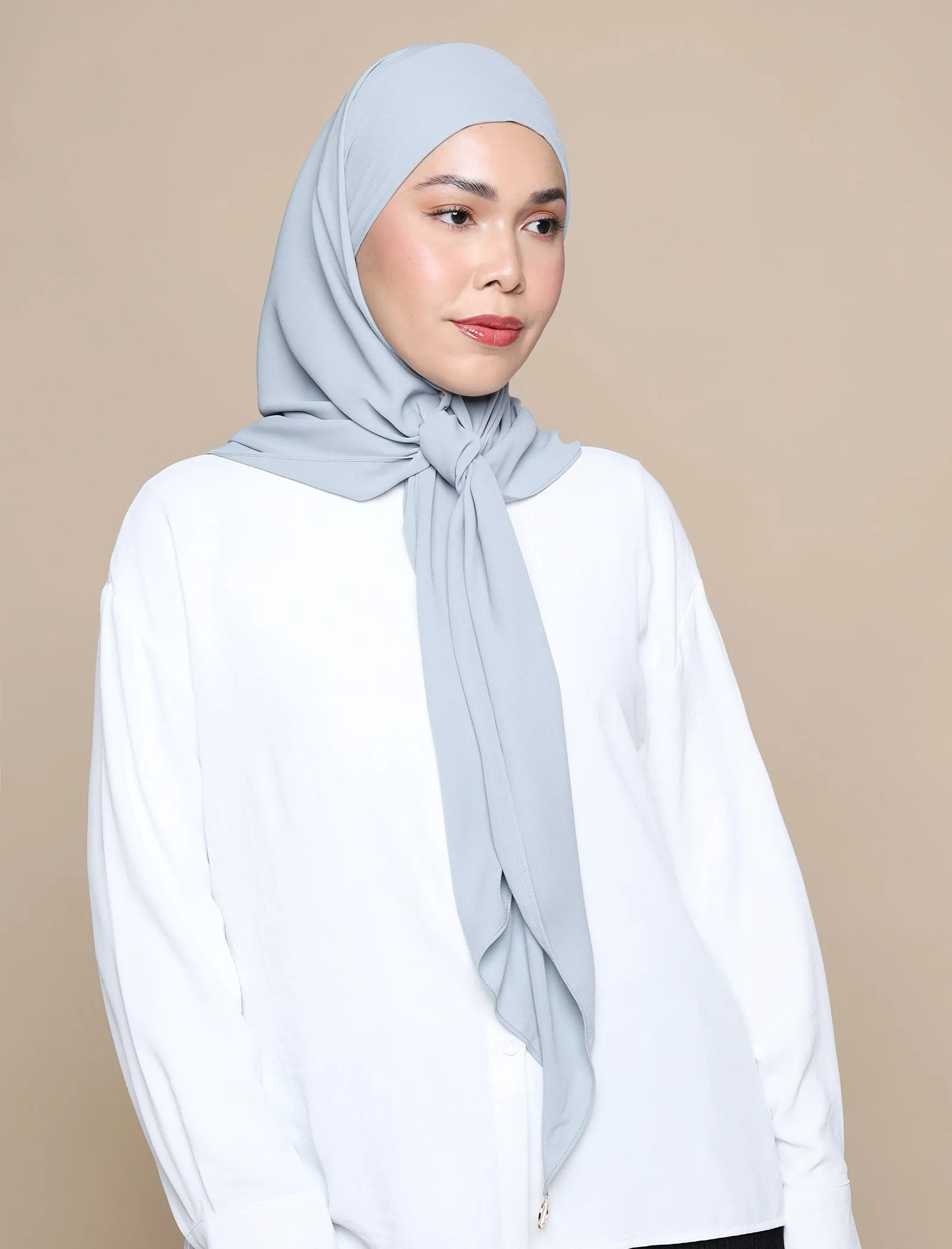 Korean Chiffon Tri Lux Square - Dusty Blue
