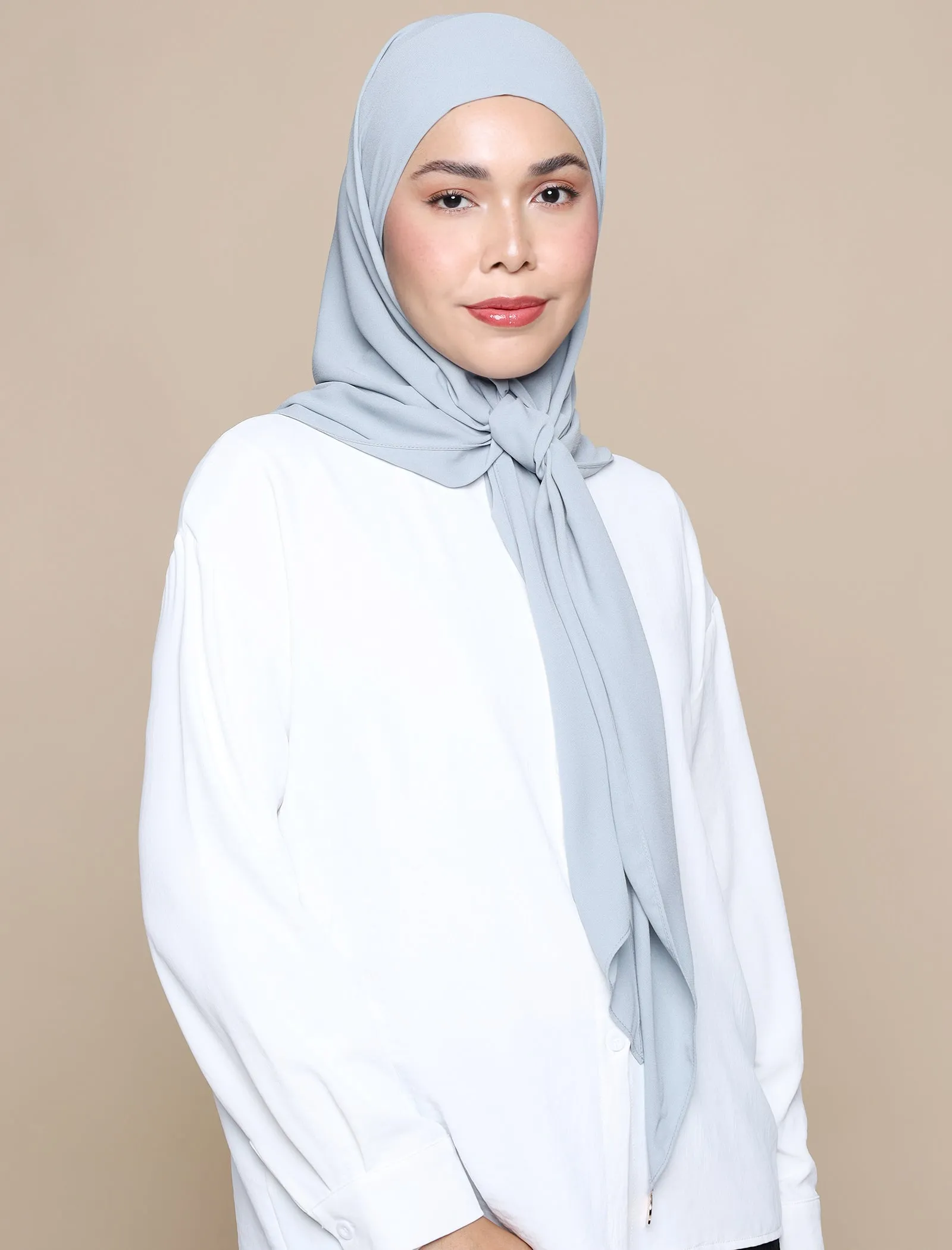 Korean Chiffon Tri Lux Square - Dusty Blue