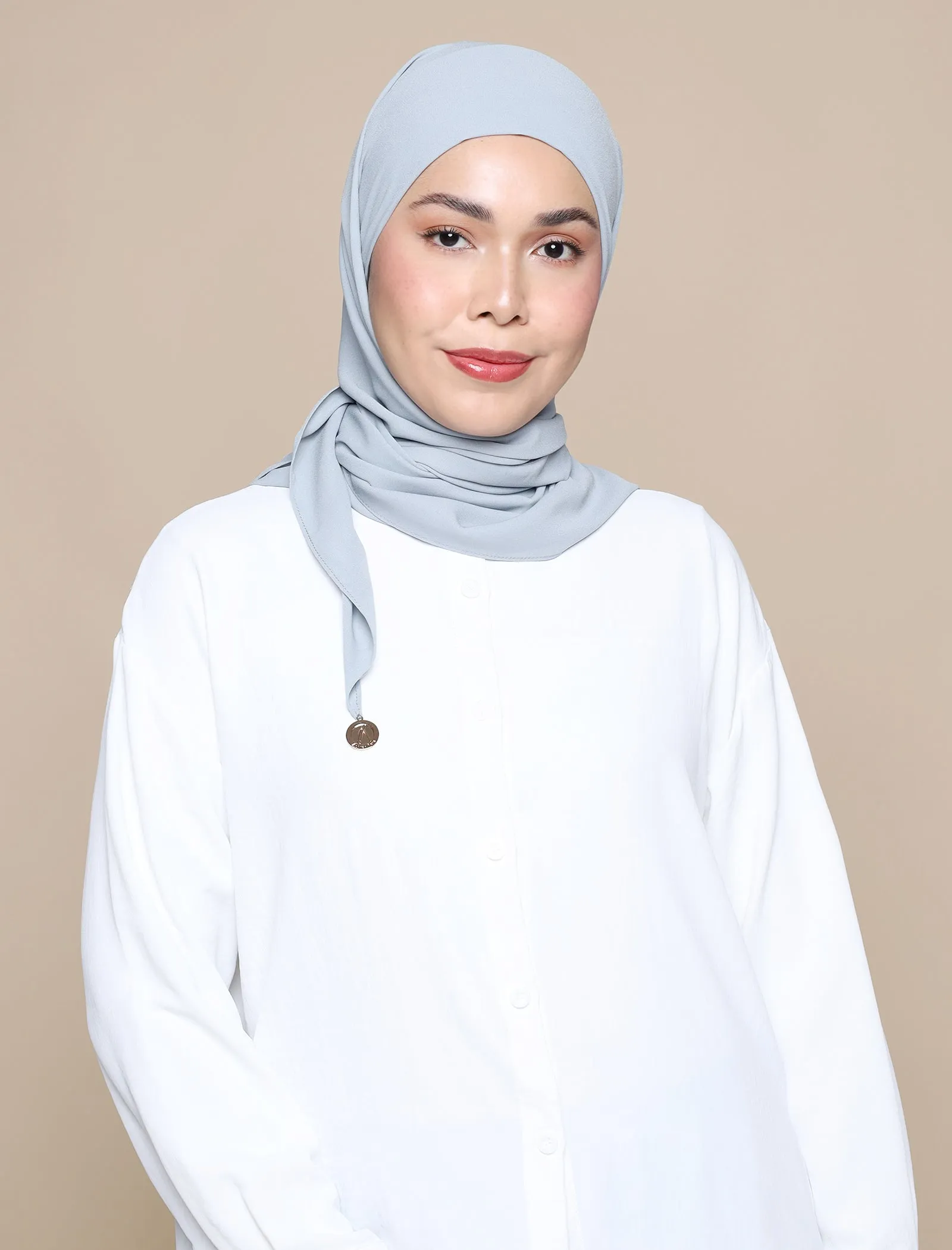 Korean Chiffon Tri Lux Square - Dusty Blue