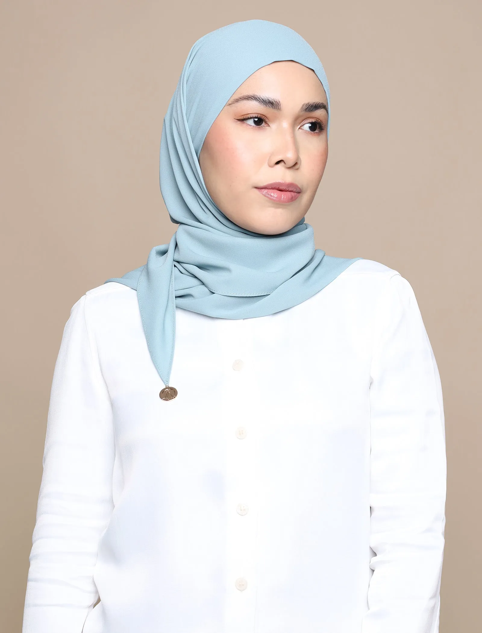 Korean Chiffon Tri Lux Square - Eggshell Blue