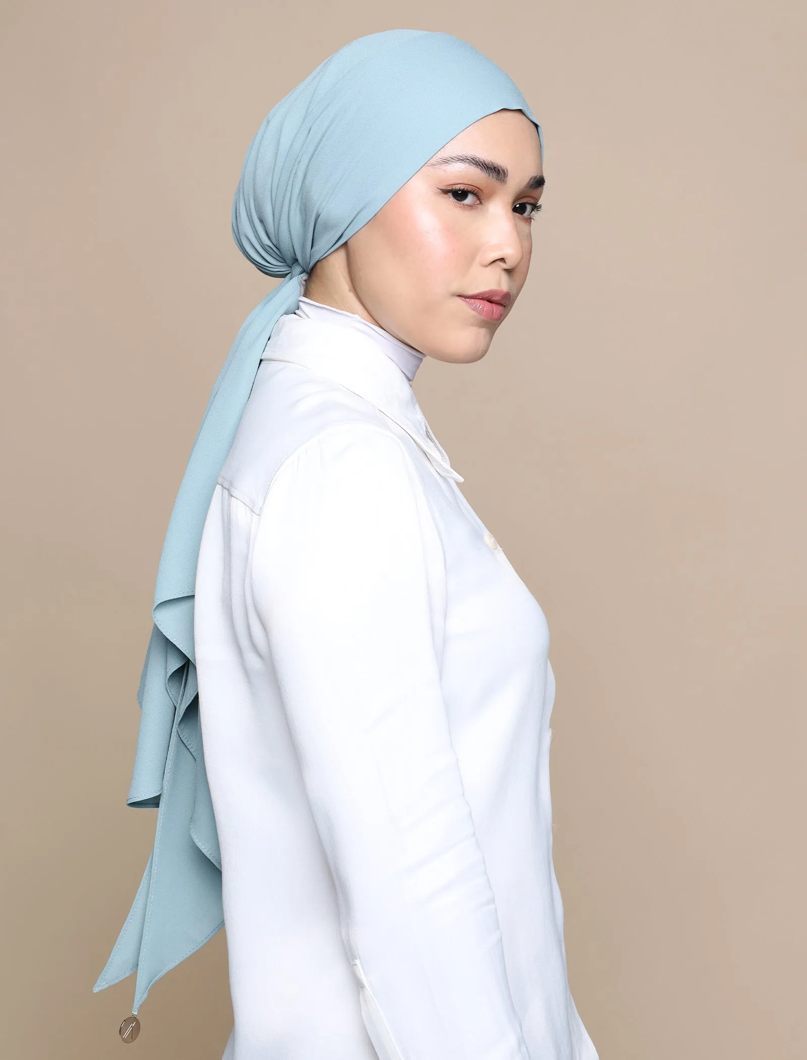 Korean Chiffon Tri Lux Square - Eggshell Blue