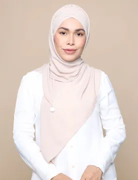 Korean Chiffon Tri Lux Turban - Almond