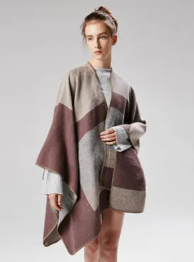 Lady Jacquard Silver Silk Shawl Scarf Cloak