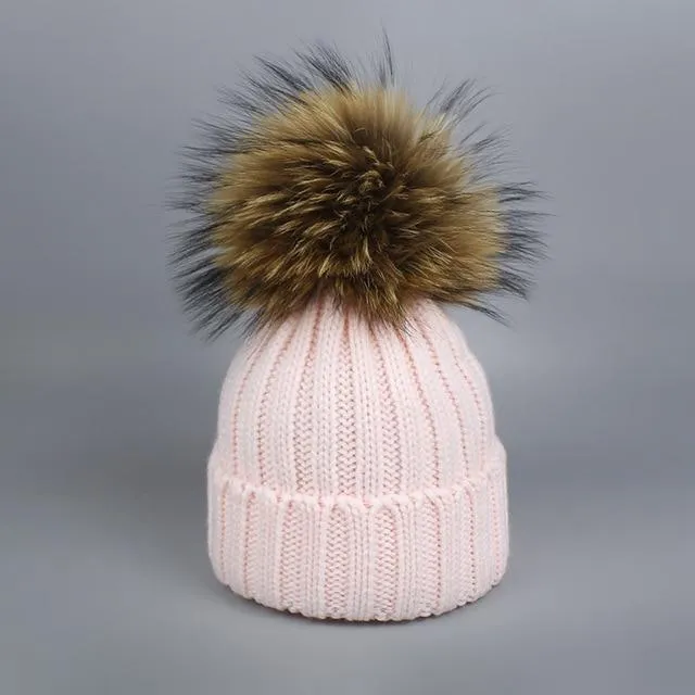 MAOCWEE Kids Pom Pom Hat
