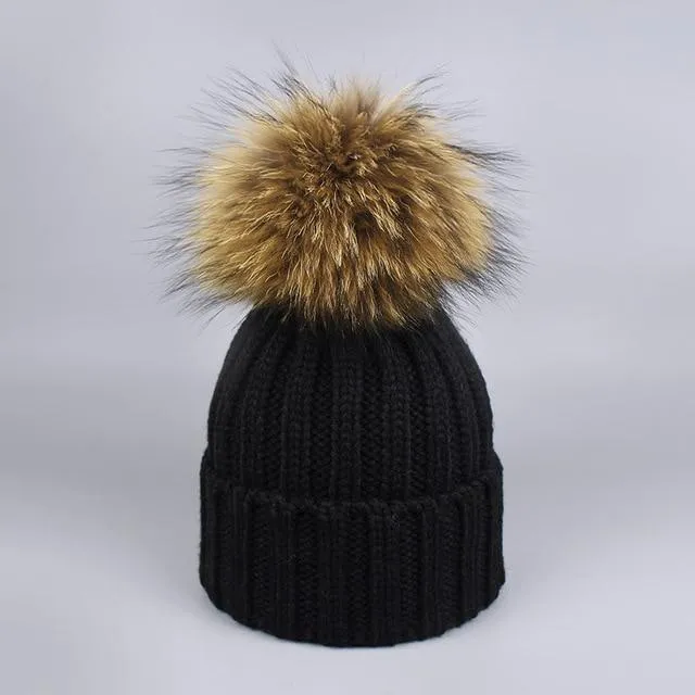 MAOCWEE Kids Pom Pom Hat