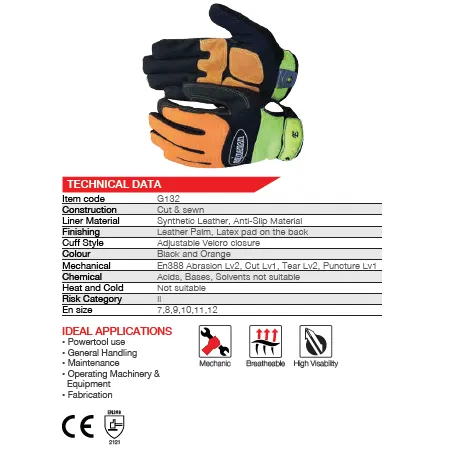 Maxmac Engineman anti-slip synthetic leather gloves Cut-Lv1