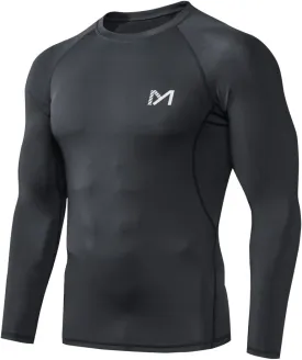 MEETWEE Compression Shirt Men, Long Short Sleeve Athletic Workout Shirt Base Layer Undershirt for Sport Running Fitness