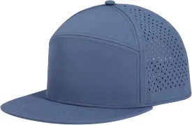Men's Flat Brim Baseball Cap Adjustable Performance Snapback Trucker Hat Laser Perforated Cap 6 Panel Blank Hats