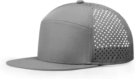 Men's Flat Brim Baseball Cap Adjustable Performance Snapback Trucker Hat Laser Perforated Cap 6 Panel Blank Hats