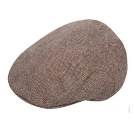 Mens Herringbone Tweed Flat Cap