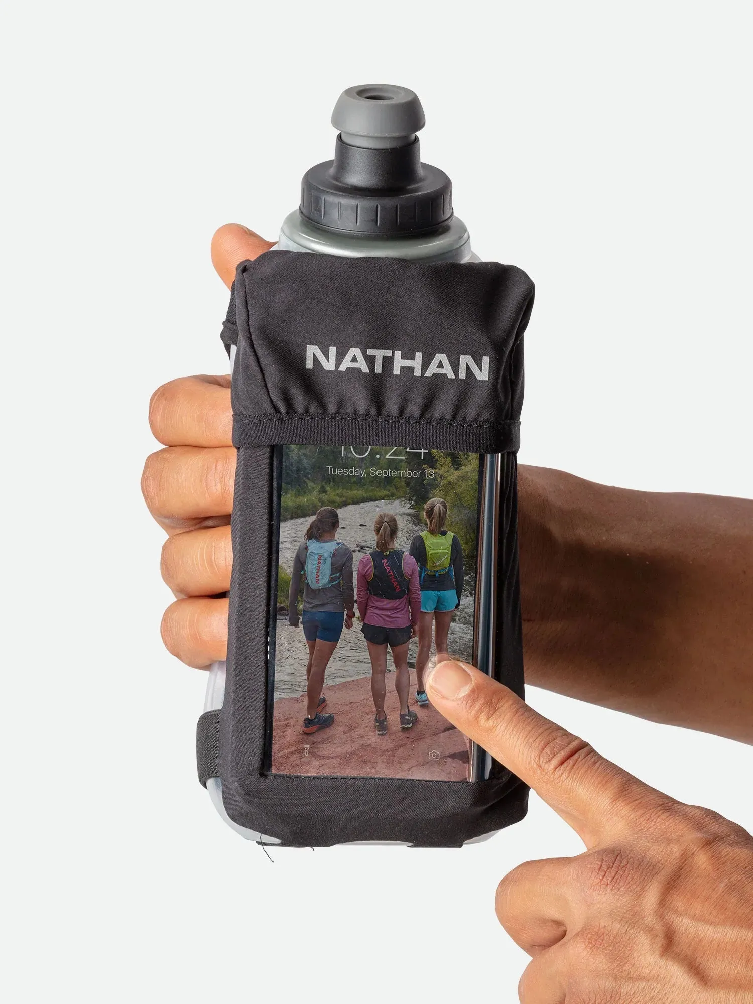Nathan | QuickSqueeze View Insulated Handheld | 18 oz | Black/Marine Blue