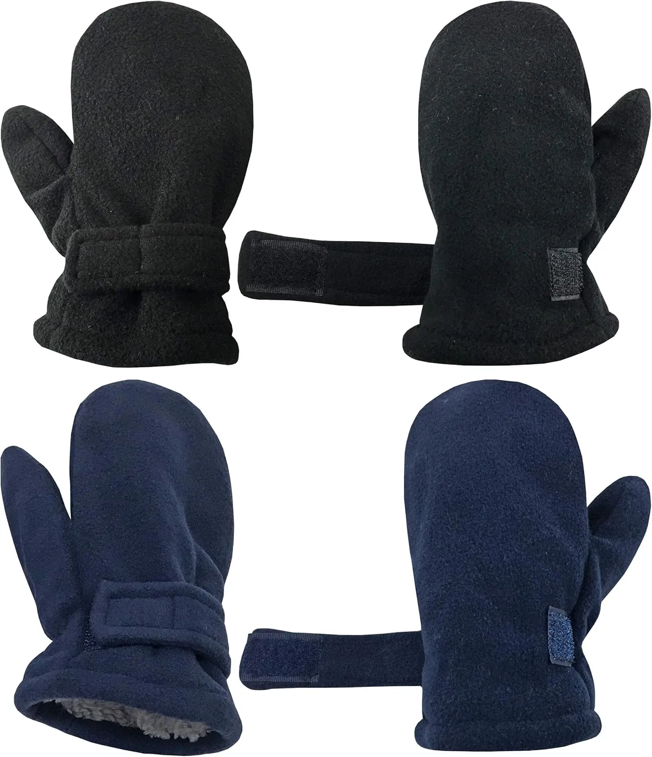 N'Ice Caps Baby Toddler Mittens Kids 2 Pairs Fleece Gloves Winter Warm Sherpa Lined