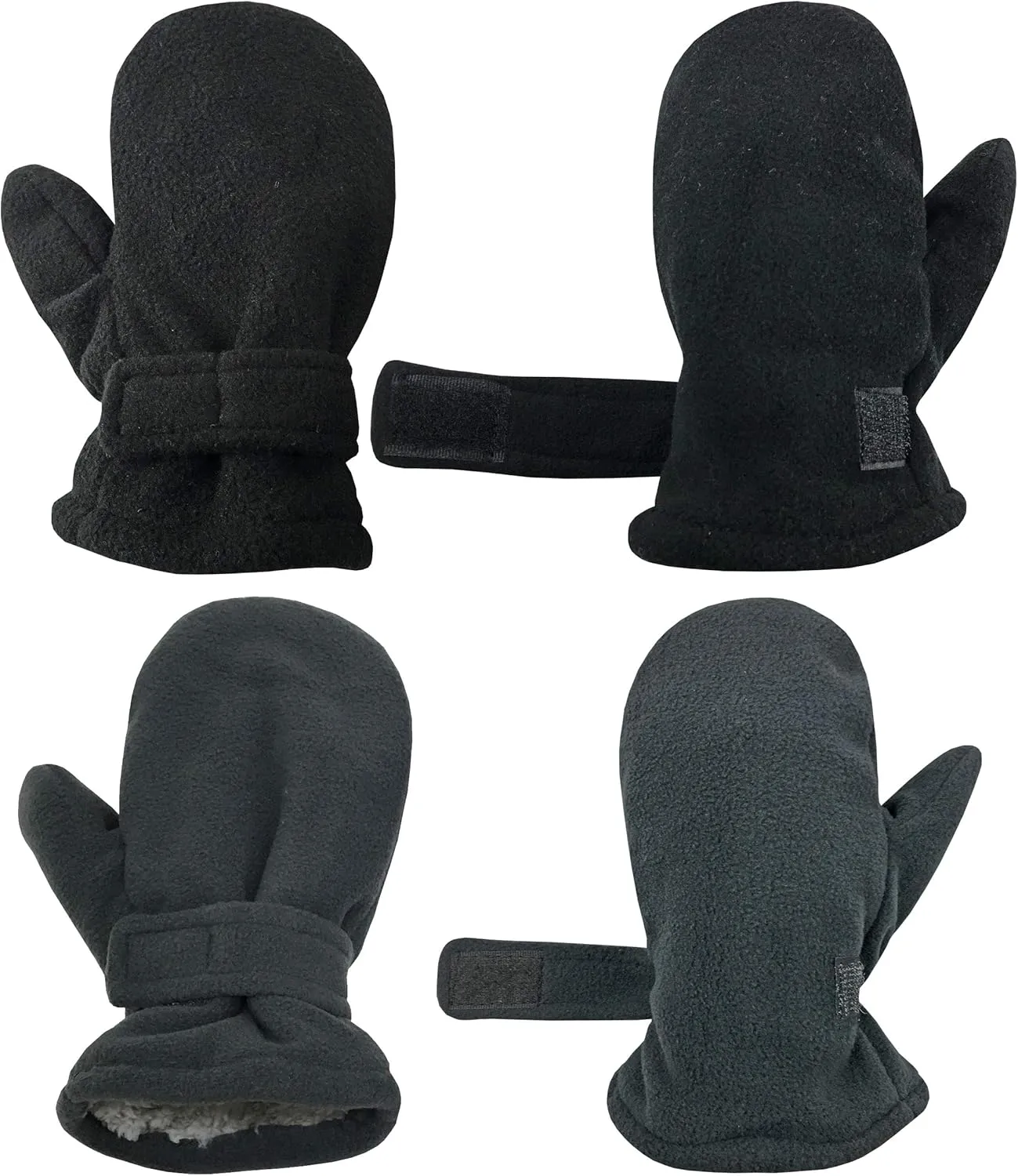 N'Ice Caps Baby Toddler Mittens Kids 2 Pairs Fleece Gloves Winter Warm Sherpa Lined