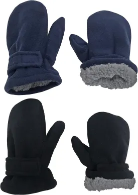 N'Ice Caps Baby Toddler Mittens Kids 2 Pairs Fleece Gloves Winter Warm Sherpa Lined