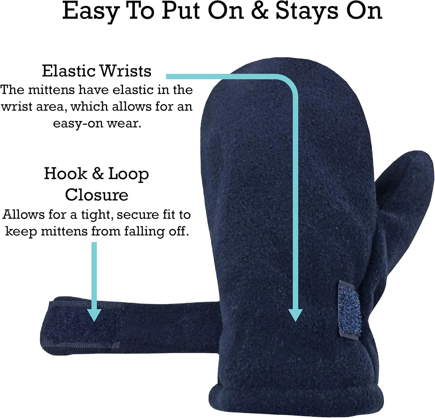 N'Ice Caps Baby Toddler Mittens Kids 2 Pairs Fleece Gloves Winter Warm Sherpa Lined