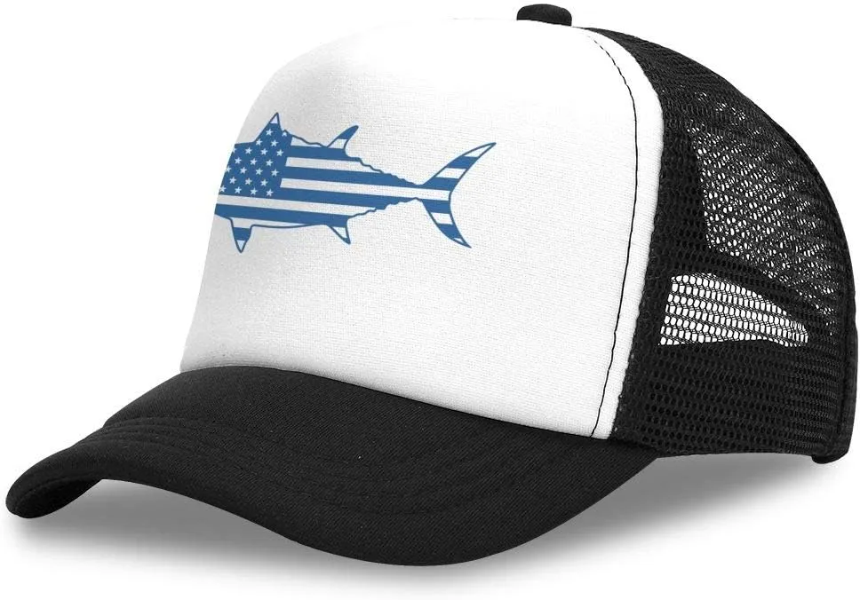 OASCUVER Kid Printing Sharks Flag Hat Toddler Mesh Trucker Boys Girls Adjustable Snapback Baseball Cap