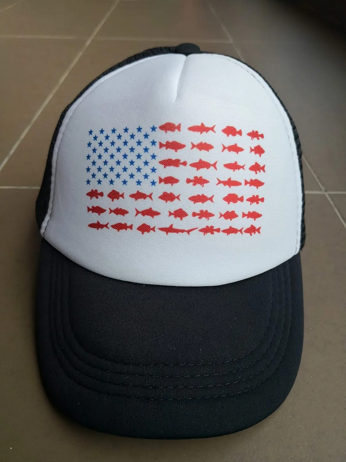 OASCUVER Kid Printing Sharks Flag Hat Toddler Mesh Trucker Boys Girls Adjustable Snapback Baseball Cap