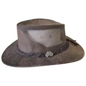 Outback Survival Gear - Kangaroo Cooler "Vented" Hat - Stonewash Brown K2001