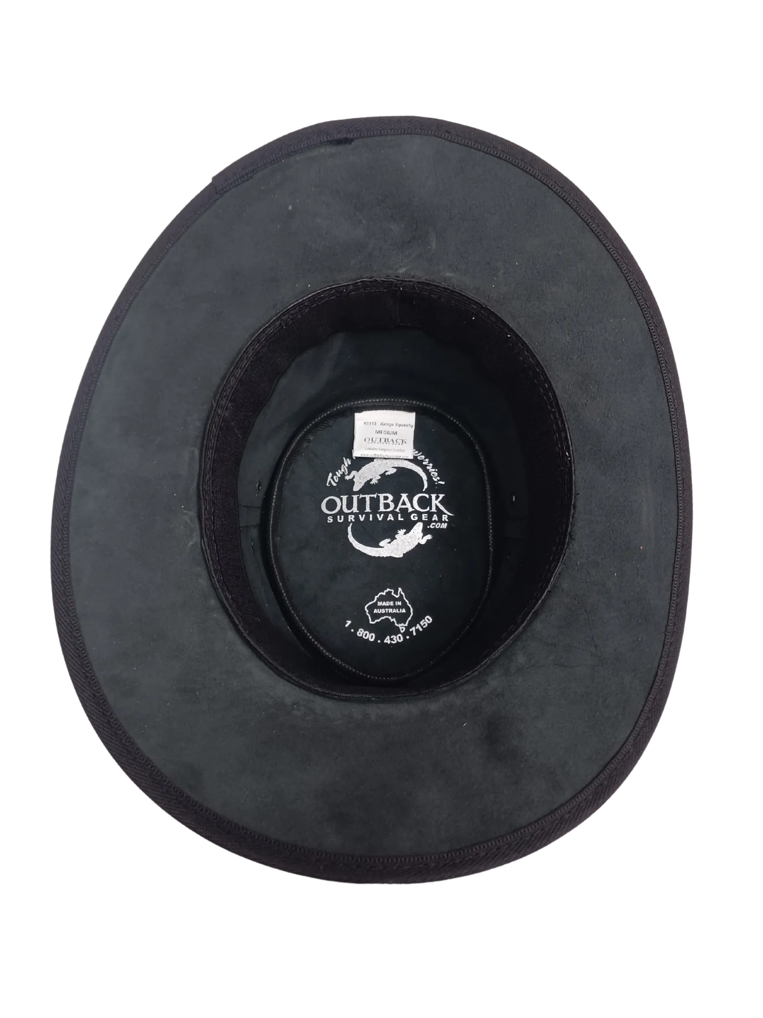 OUTBACK SURVIVAL GEAR - KANGAROO LEATHER HATS - BLACK K1113