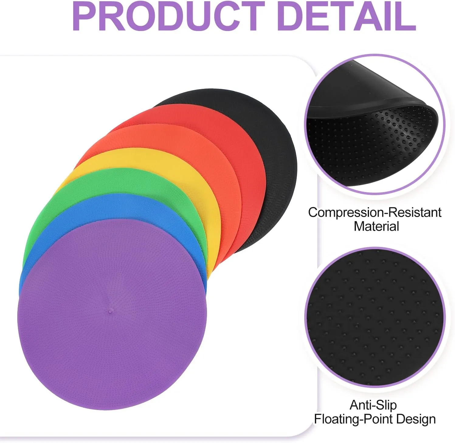 PATIKIL Spot Markers Non-Slip Floor Dots Agility Markers Flat Field Cones Poly Dots for Gym PE Speed Training Dance Soccer Basketball Sports