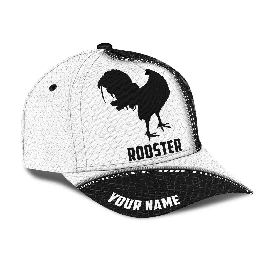 Premium Personalized Rooster Printed Baseball Cap Hat, Chicken Cap Hat