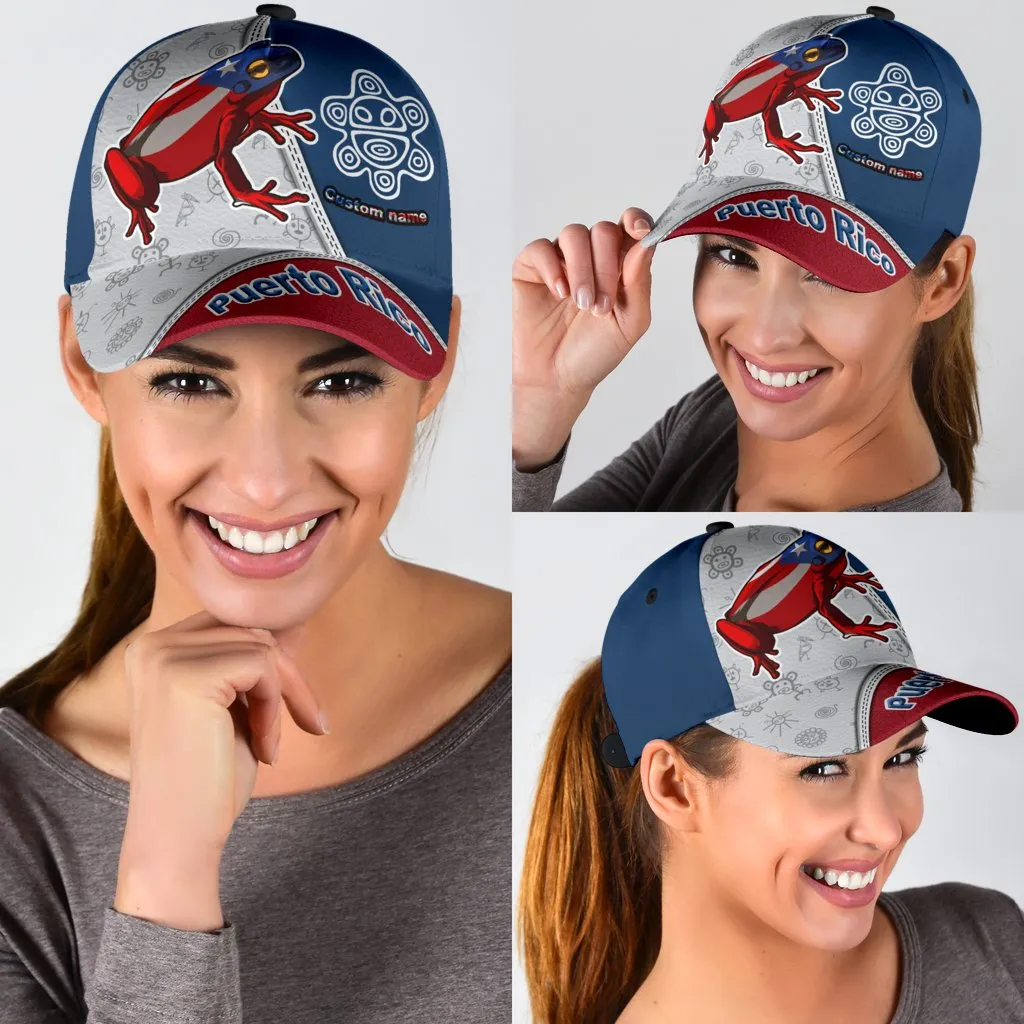 Puerto Rico Cap, Custom Name Puerto Rican Hat For Adults