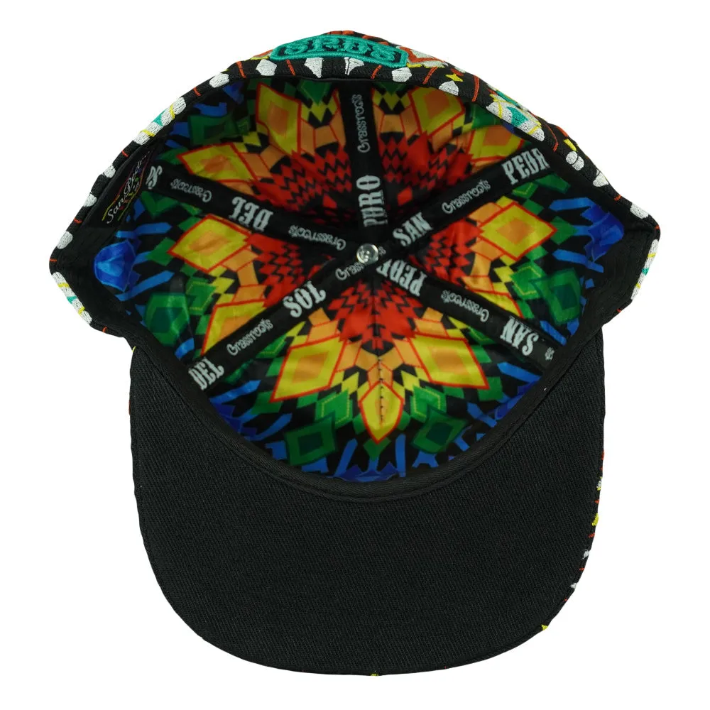 San Pedro Del Sol V3 Black Fitted Hat by Grassroots California